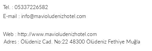Mavi ldeniz Hotel telefon numaralar, faks, e-mail, posta adresi ve iletiim bilgileri